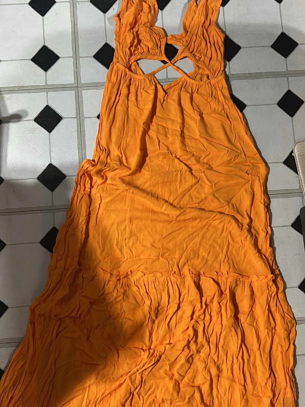 Orange Sleeveless Summer Maxi Dress - Lightweight Casual
